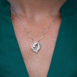 Diamond Heart Pendant Necklace 1/10 cttw Sterling Silver - 18 Inch Chain