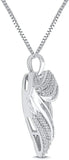 Diamond Heart Pendant Necklace in Sterling Silver 1/2 cttw - 18 Inch Chain