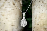 Diamond Pendant Necklace in Sterling Silver 1/10 cttw - 18 Inch Box Chain