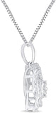 Diamond Necklace in Sterling Silver 1/4 cttw - 18 Inch Chain