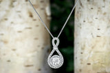 Diamond Necklace in Sterling Silver 1/5 cttw - 18 Inch Box Chain